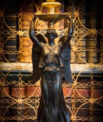 Lamp figurine in Library at Hartwell House Lamp figurine in Library at Hartwell House
