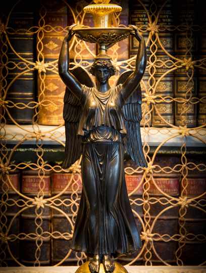 Lamp figurine in Library at Hartwell House Lamp figurine in Library at Hartwell House