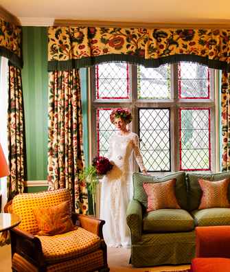 Bride in The Library at Bodysgallen