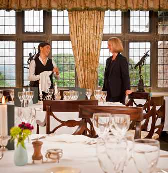 Staff in South Dining Room at Bodysgallen Hall