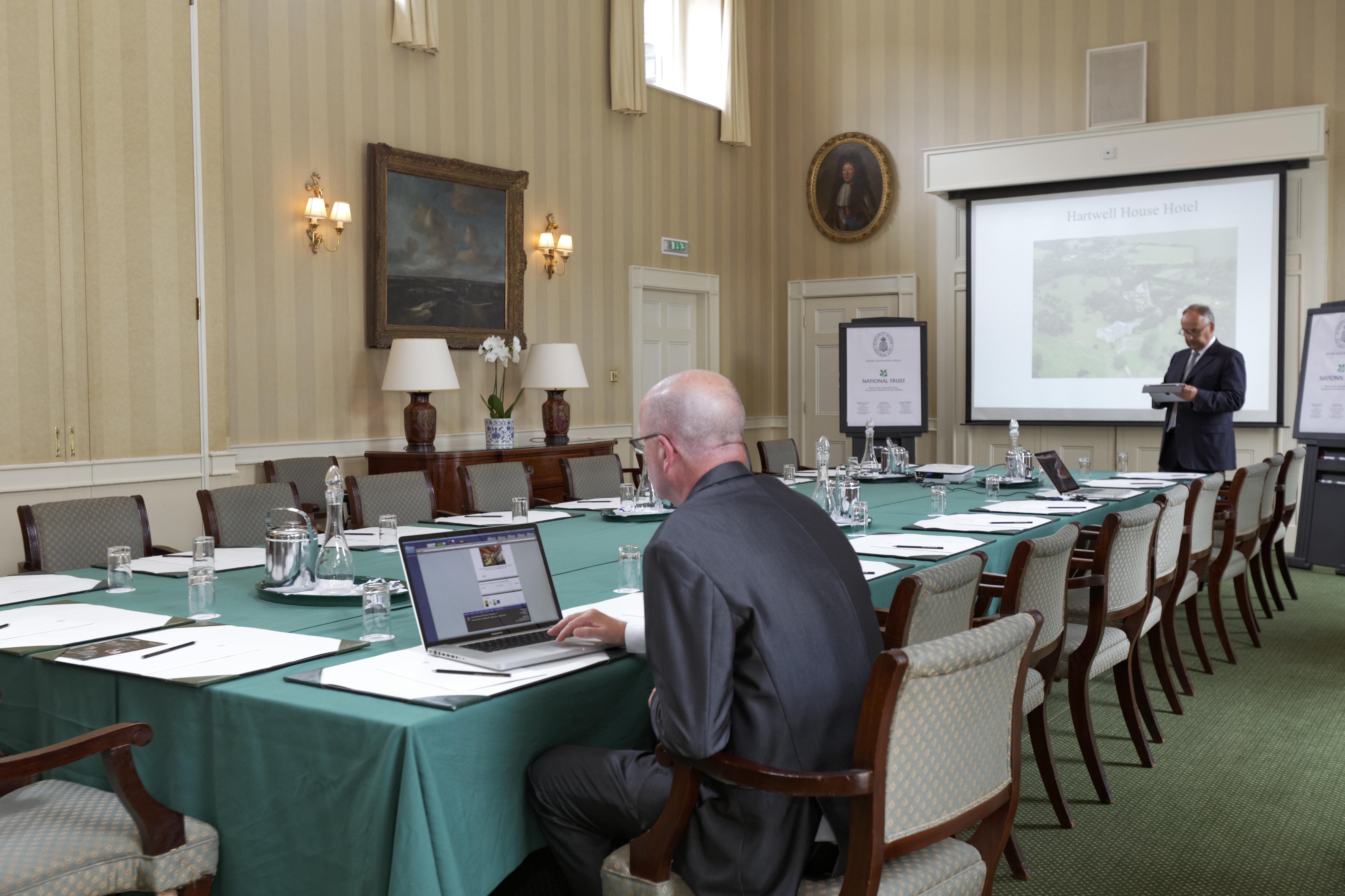 Working in the James Gibbs meeting room at Hartwell House